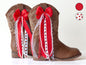 Kids Red Ladybug Boot Bows