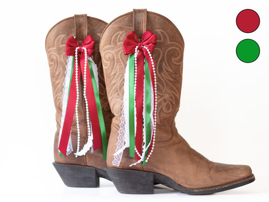 Burgundy and Forest Green Sorority Boot Bows