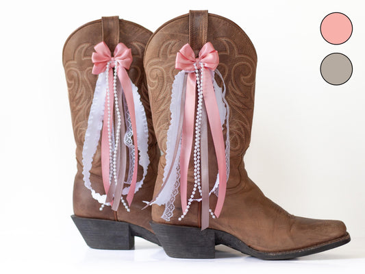 Blush Pink and Mode Sorority Boot Bows