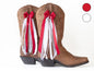 Maroon and White Sorority Boot Bows