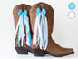 Azure Blue and White Boot Bows