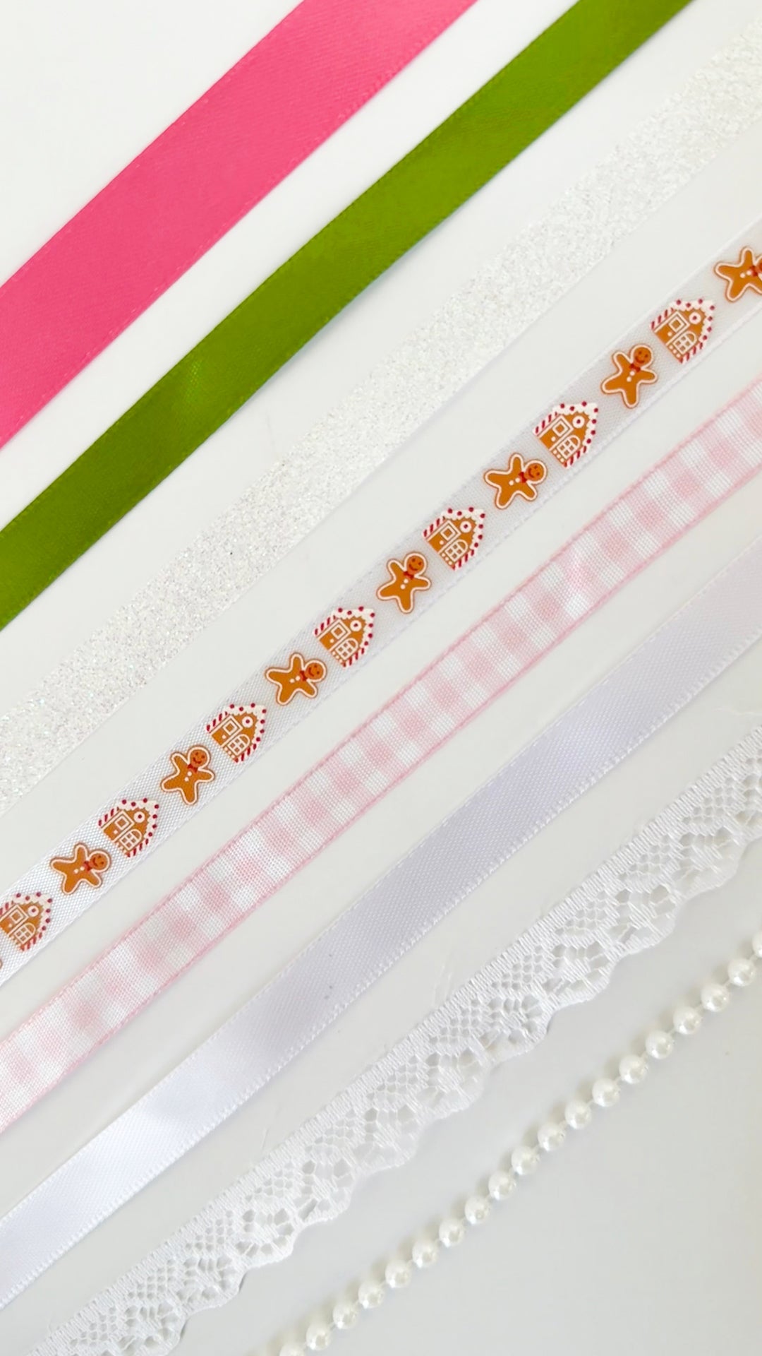 Pink and Green Gingerbread Christmas Boot Bows
