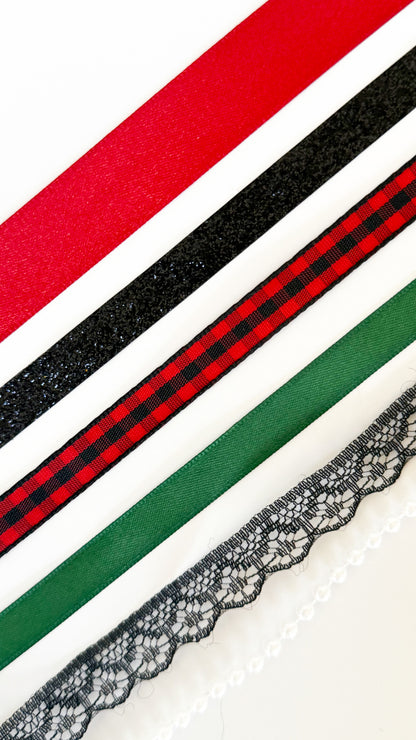 Red and Black Gingham Christmas Boot Bows