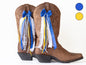 Blue and Gold Sorority Boot Bows