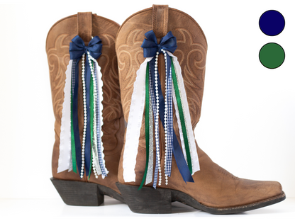 Navy and Hunter Green Country Concert Boot Bows