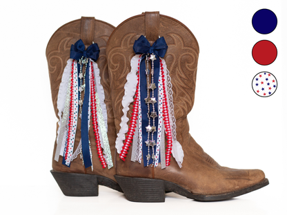 Navy America Boot Bows