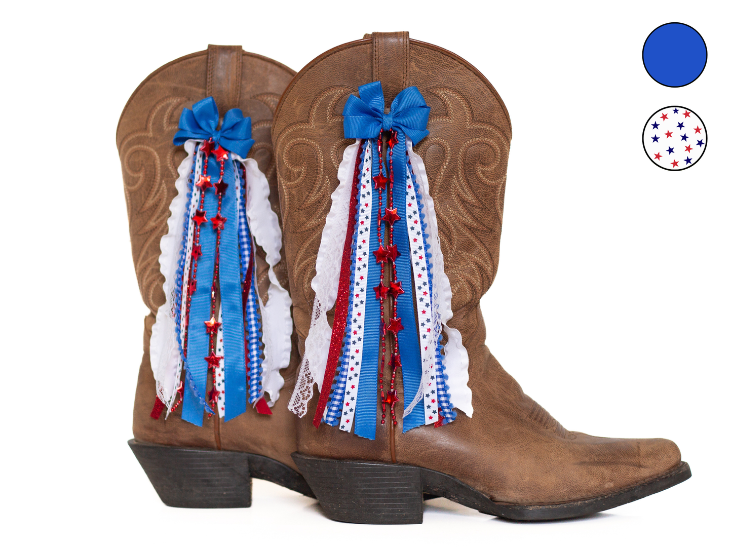 Royal Blue America Boot Bows
