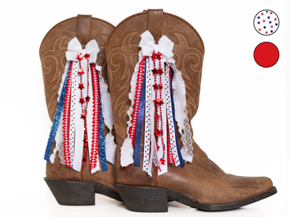 White America Boot Bows